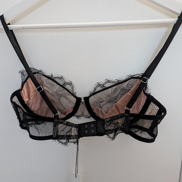 BRAND NEW - Lace demi-cup Bra, Black - Fleur du Mal - 34B - Picture 4 of 7